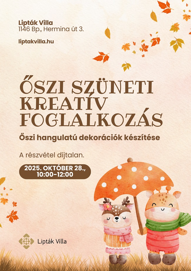 ŐSZI SZÜNETI KREATÍV FOGLALKOZÁS 