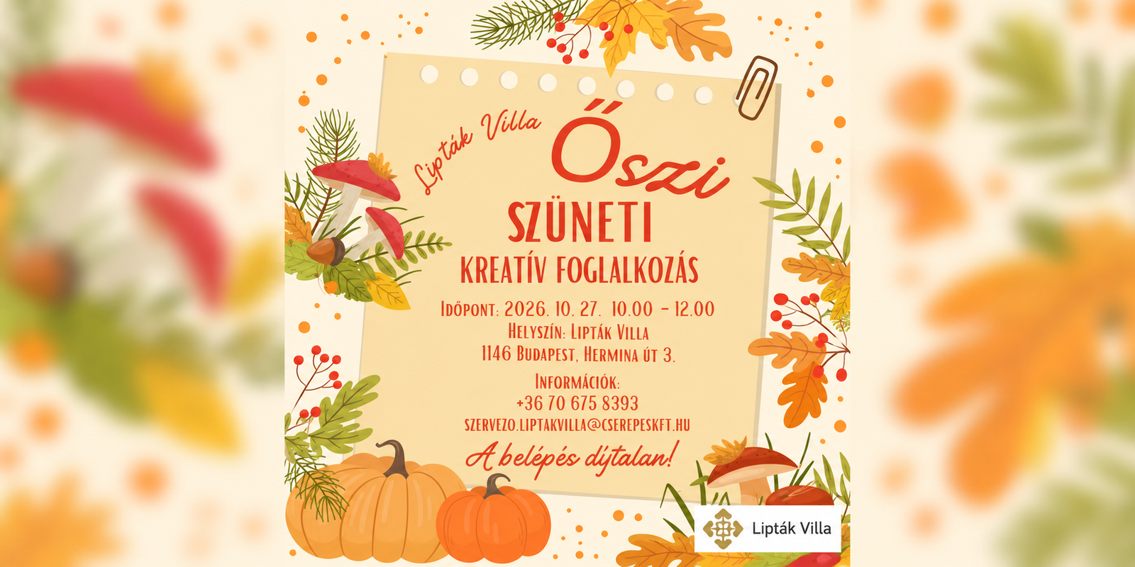 Őszi szüneti kreatív foglalkozás