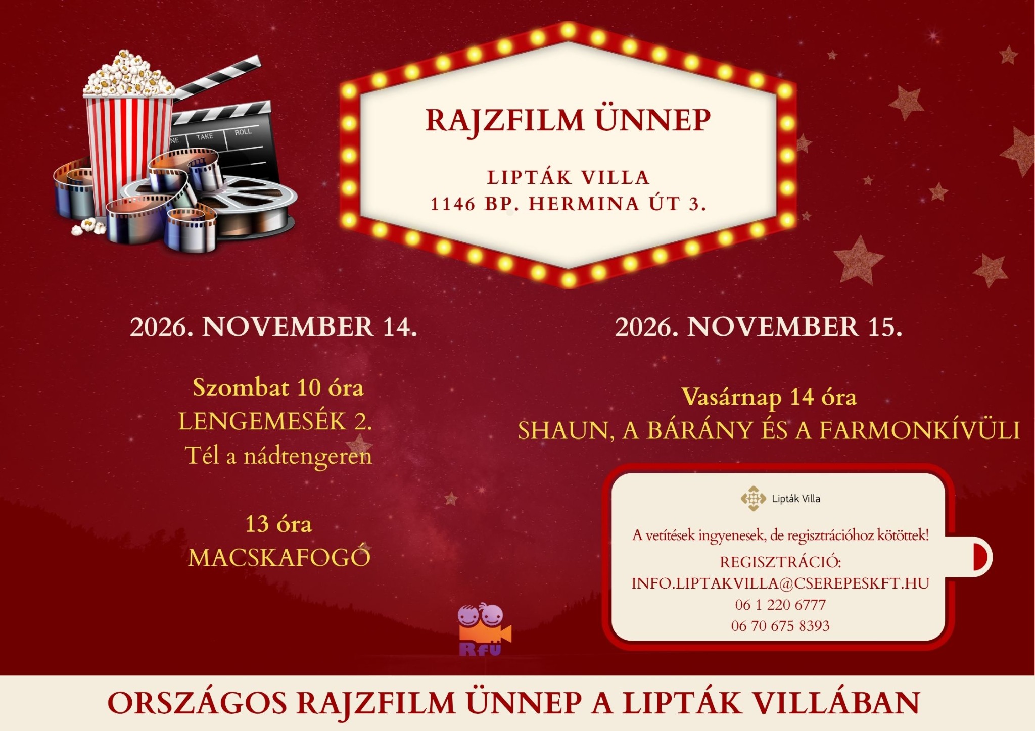 Országos Rajzfilm Ünnep – Lipták Villa, 2026. november 14–15.